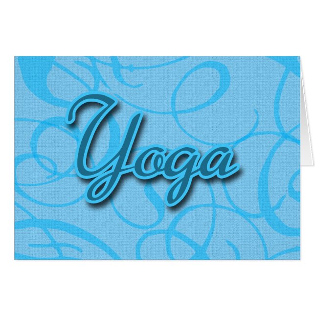 Cartão Design Azul Yoga Flourish (Frente Horizontal)