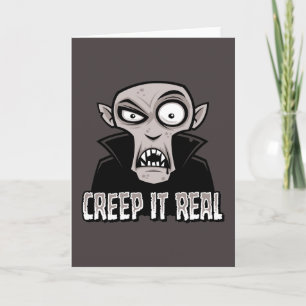 Cartão Design Clássico de Vampiro de Terror Horroroso Rea