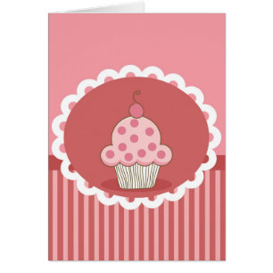 Cartão Design cor-de-rosa do cupcake