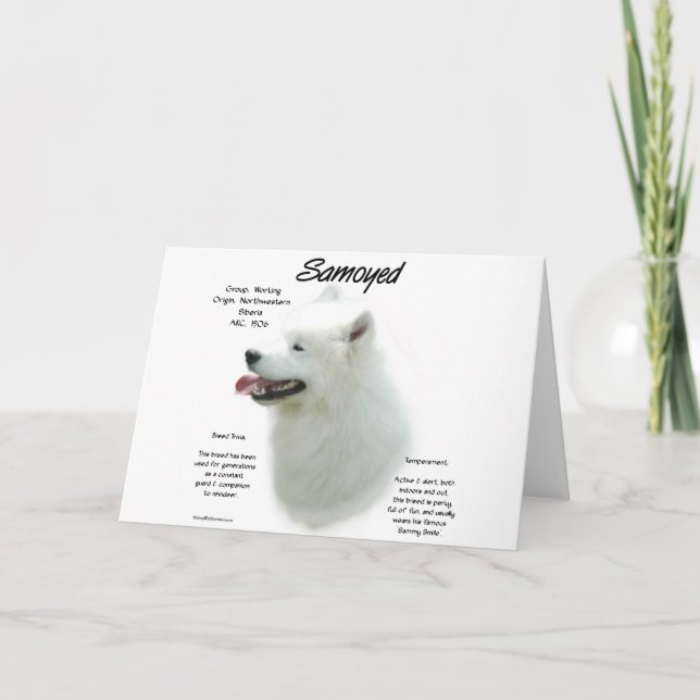 Cartão Design da história do Samoyed (Frente)