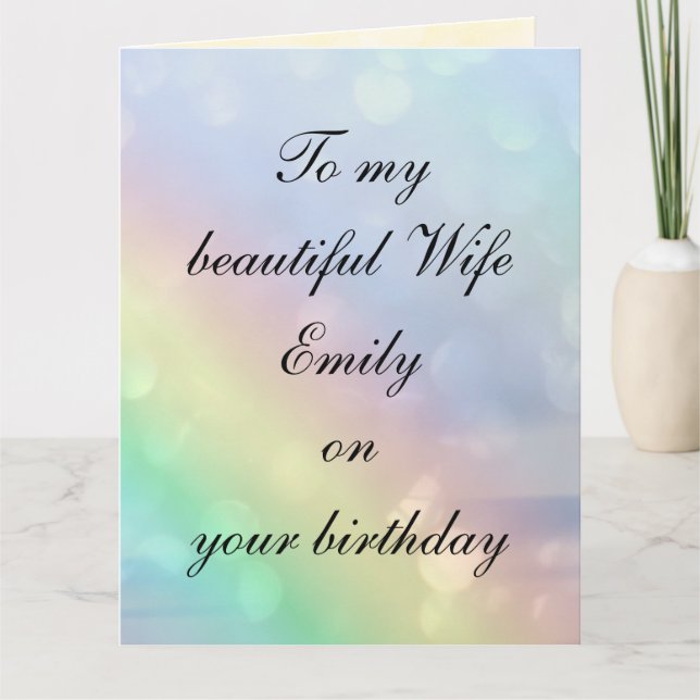 Cartão Design da Mulher de Aniversário Personalizada (Frente)