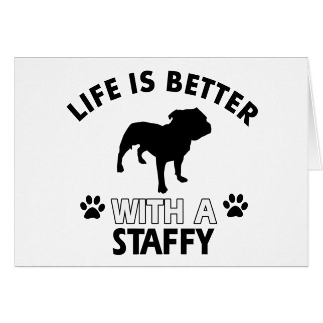 Cartão Design da raça do cão de Staffy (Frente Horizontal)