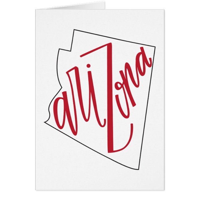 Cartão Design da tipografia do estado da arizona | (Frente)