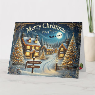 Cartão Design da Vila de Natal Personalizável