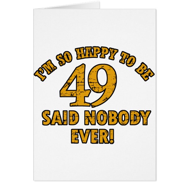 Cartão Design das pessoas de 49 anos (Frente)