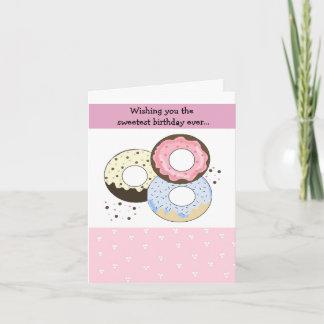 Cartão Design de Aniversário de Donut Pastel