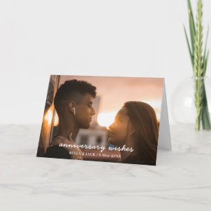Cartão Design de Aniversário de Foto de Casal Moderno