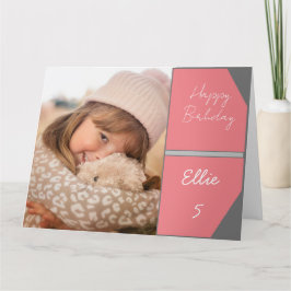 Cartão Design de aniversário de fotos personalizadas e bo