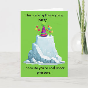 Cartão Design de aniversário de humor engraçado de iceber