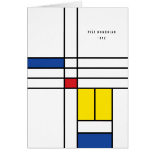 Cartão Design de Arte Moderna Mondrian II Minimalista De 