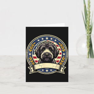 Cartão Design de arte retrô de cachorro Labradoodle preto