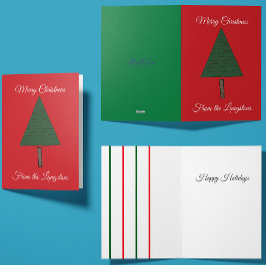 Cartão Design de árvore de Natal divertido estilo desenho