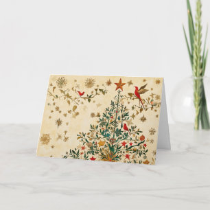 Cartão Design de Árvore de Natal Dourada e brilhante