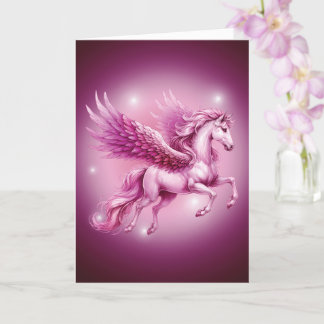 Cartão Design de Birthday Pink Pegasus Fantasy