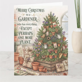 Cartão Design de Boas Festas de Natal para Jardineiro Div
