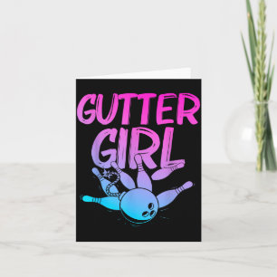 Cartão Design de boliche engraçado para meninas mulheres