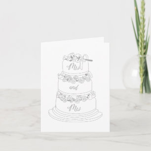 Cartão Design de Bolo de Casamento Sra & Sra