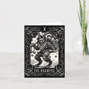 Cartão Design de Carta de Tarot Krampus Temporada de Nata
