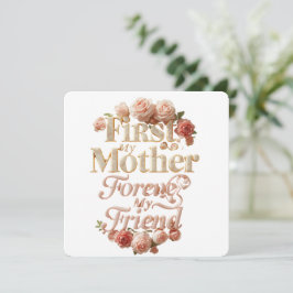 Cartão Design de Citação Mãe Filha Luxuoso | Fl Dourado S