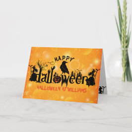 Cartão Design de Conceito de Halloween Feliz de Spooky