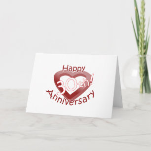 Cartão Design de Coração "30 Feliz Aniversário"
