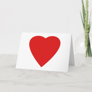 Cartão Design de Coração de Amor Vermelho e Branco.