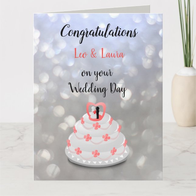 Cartão Design de Dia de Casamento (Frente)