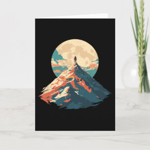 Cartão Design de Escalada de Pico de Montanha Motivaciona