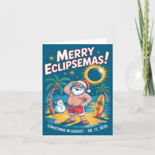 Cartão Design de Fé no Natal do Papai Noel do Eclipse Sol