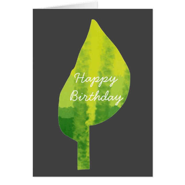 Cartão Design de folha verde da natureza (Frente)