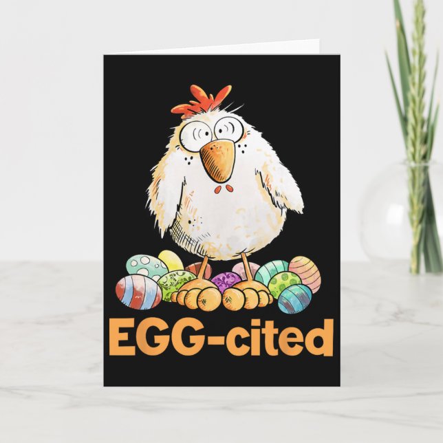 Cartão Design de frango de Páscoa engraçado e empolgante (Frente)
