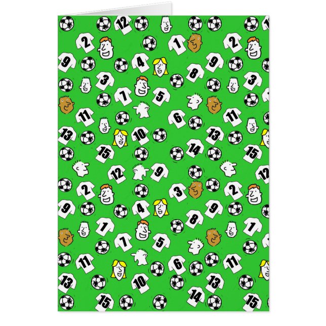 Cartão Design de Futebol com Camisas Brancas (Frente)