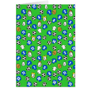 Cartão Design de Futebol com Camisas em Azul