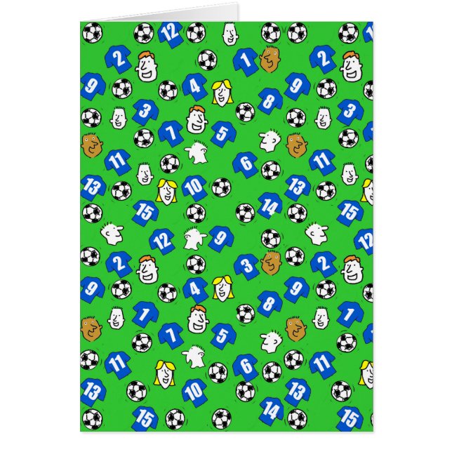 Cartão Design de Futebol com Camisas em Azul (Frente)