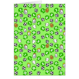 Cartão Design de Futebol com Camisas em Verde