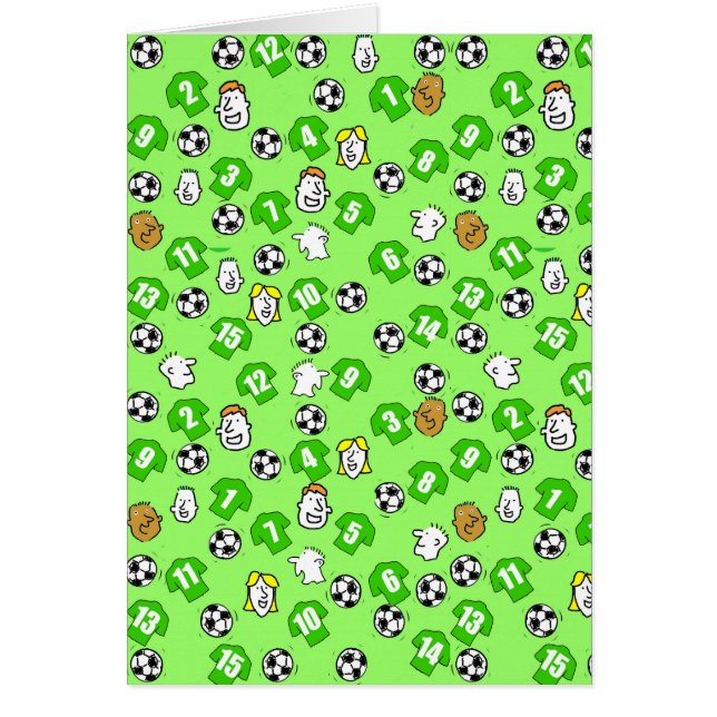 Cartão Design de futebol com camisas em verde (Frente)