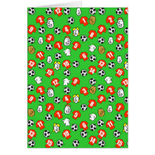 Cartão Design de Futebol com Camisas em Vermelho