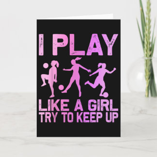 Cartão Design de Futebol Divertido Para Meninas Mulheres 