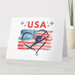 Cartão Design de ginástica Patriótica Americana