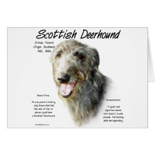 Cartão Design de História de Deerhound Escocês