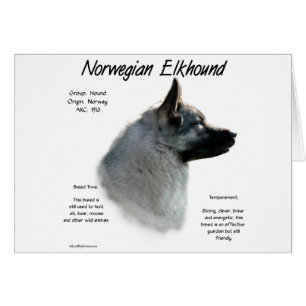 Cartão Design de História de Elkhound Norueguês