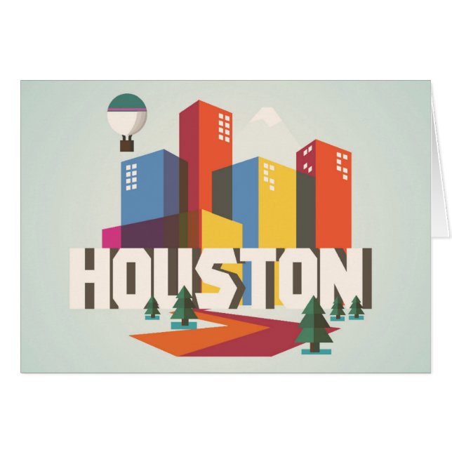 Cartão Design de Houston, arquitectura da cidade de Texas (Frente Horizontal)