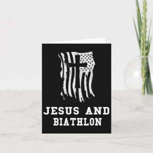 Cartão Design De Jesus E Biatlo Para Os Biatletas Cristão