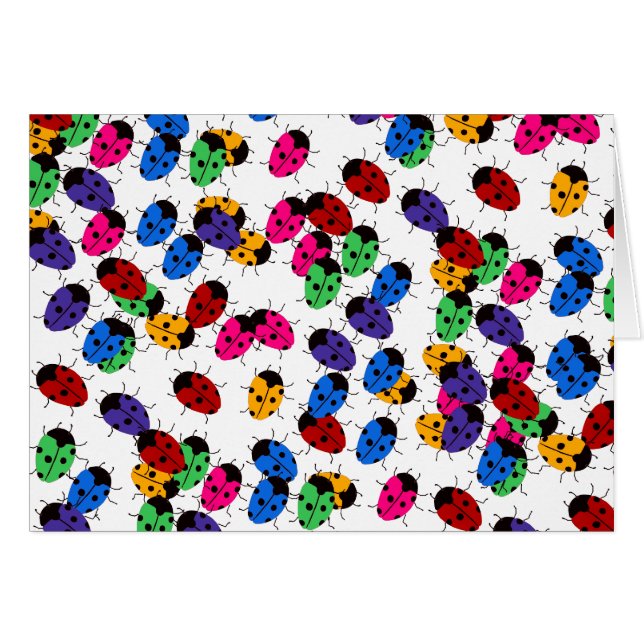 Cartão Design de Lady Bug Bonita (Frente Horizontal)