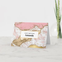 Design de mármore rosa-Dourado Rosa de luxo Aniver