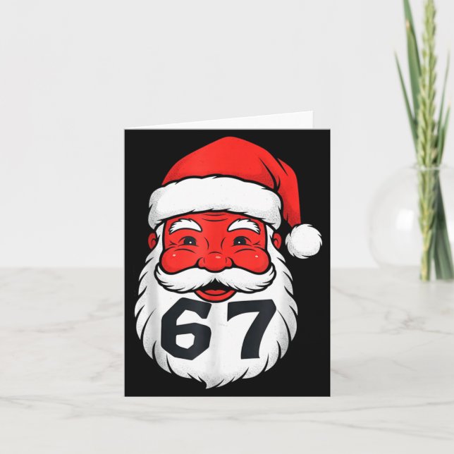 Cartão Design de Meme Natal 67 Engraçado Seis Sete Mãos 6 (Frente)