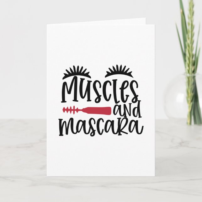 Cartão design de músculos e rímel - Citação (Frente)