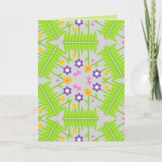 Cartão design de padrão floral contínuo caleidoscópio
