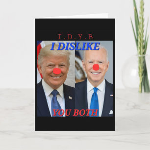 Cartão Design de Palhaços Politicos Engraçados Trump Bide