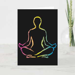 Cartão Design de Pose Sukhasana de Yoga Zen Meditação Rel